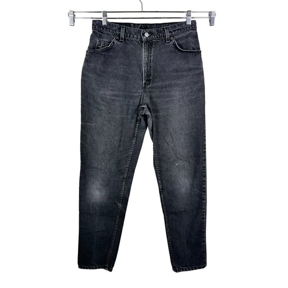 VTG Levi's 950 charcoal Black‎ Relaxed Fit Tapered Leg Jeans white tab sz 30 - Picture 1 of 11
